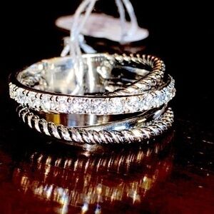 Dimond Ring Damiani style catalog fashion white gold 14K natural diamonds 💎